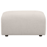 Burnett Chenille Upholstered Ottoman Ivory